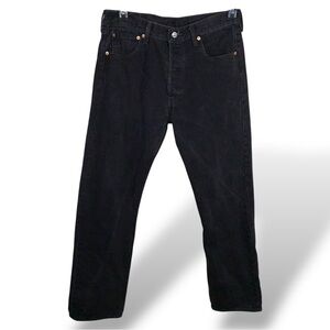 33x31 Levis 501 Black Jeans Black Cotton Pants Rockabilly Punk Goth